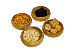 Export Quality Round Shape Wooden Bowls Durable and Food Safe Set of 4 Bowls for Sale in Bulk From India - Product Image 2