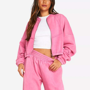 Survêtements décontractés pour femmes, style streetwear, à capuche, deux pièces, légers, en polyester/nylon, respirants, séchage rapide, jogging, taille oversize - Product Image 6