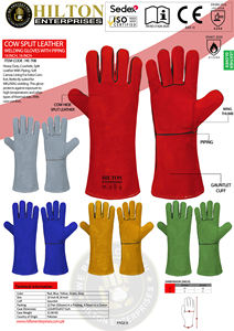 Gants de soudage en cuir de vachette de haute qualité manchette de sécurité renforcée paume pouce résistant à la chaleur Anti-coupure Anti-impact pour la cuisine - Product Image 6