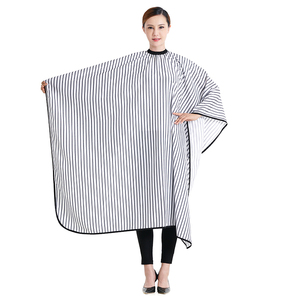 Private Label Water Resistant Barbershop <strong>Salo</strong> <strong>Hairdressing</strong> Capes Custom Barber Cape Gray Striped Barber Cape - Product Image 4