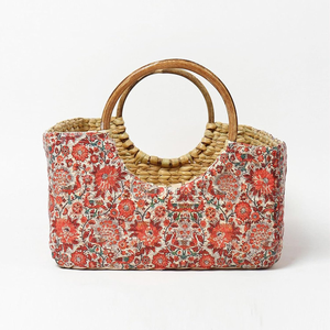 Cane Handle Storage <b>Basket</b> Red Medium 27x24x12 cm Multipurpose Organizer for Wardrobe Home Storage Decorative <b>Basket</b> - Product Image 4