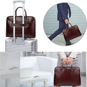 Sac à main en cuir véritable de créateur, grand format, robuste, bandoulière, mallette pour ordinateur portable, pour hommes et femmes, logo personnalisé, OEM, café, affaires - Product Image 4
