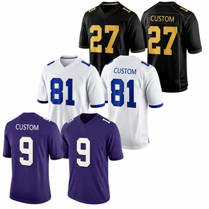 Maillot de football américain personnalisé pour homme, col en V, manches courtes, respirant, grande taille, évacuation de l'humidité, 100% polyester, numéros d'équipe - Product Image 5