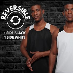 Maillot de basket-ball réversible pour hommes avec numéro |   Maillot individuel pour les matchs ou les entraînements |   Noir/Blanc - Product Image 5