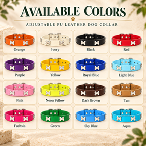 Collier pour chien réglable en cuir PU avec clous en métal, boucle à ardillon et anneau en D, S-XL - Product Image 5