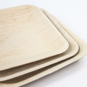 Ensemble de vaisselle jetable écologique de qualité supérieure, assiettes en feuilles de palmier biodégradables, modernes, naturelles, durables, compatibles congélateur et lave-vaisselle - Product Image 1
