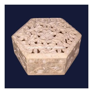 Pure Soapstone Natural Polished Modern Look Handmade Carving Jewelry Storage Box With High Quality Design For Jewelry Storage - Product Image 2