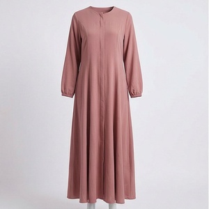 Vestido Abaya de lino de color personalizado, estilo modesto para mujer, inspirado en el caftán Eid, para ropa formal musulmana, elegante nueva colección. - Product Image 1