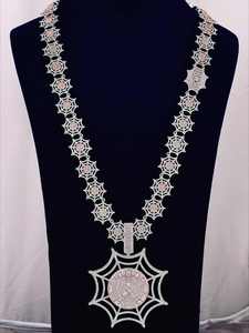 Collar con Colgante de Moissanita Telaraña, Chapado en Rodio, Plata 925, Joyería con Piedras VVS para Unisex - Product Image 3