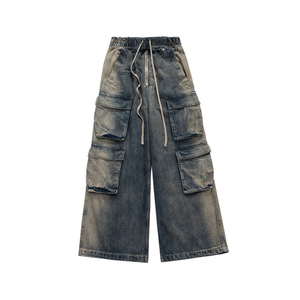 Pantalones Cargo Holgados para Hombre, Personalizados, Estilo Vintage, Cintura Elástica, 100% Algodón - Product Image 6