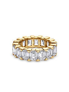 แหวนเพชรทรงเอเมอรัลด์แบบเต็มวง ฝังเพชรแล็บโกรว์ สำหรับงานแต่งงาน ทำจากทองคำ 18K สีเหลือง ขาว โรสโกลด์ และแพลตตินัม - Product Image 3