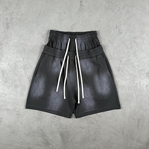 Nouveauté été : Short décontracté pour homme, taille élastique avec cordon de serrage, grande taille, coupe ample, style sport, effet délavé - Product Image 5