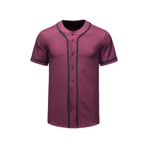 Camiseta de Béisbol de Manga Corta para Hombre, Estilo Hip-Hop, Lisa, con Botones, en Varias Tallas - Product Image 1