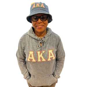 AKA Chenille <b>Light</b> Denim Hoodie Unisex Greek <b>Letter</b> Embroidered Premium Streetwear Casual Cotton Fleece Hoodie - Product Image 1