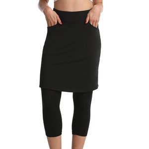 Jupe crayon modeste pour femme, taille haute, couleur unie, respirante, tricotée, mini, décontractée, toutes saisons, en nylon écologique - Product Image 1