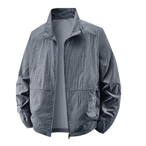 Best Selling Men's Casual Stand-Up Collar <b>Light</b> Loose Windbreaker Top Trendy Sports Accessory Solid-Color Windproof <b>Jacket</b> - Product Image 5