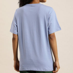 Camiseta Holgada Bordada para Mujer, Cuello Redondo, Manga Corta, Informal, de Algodón Jersey, para Primavera y Verano - Product Image 3