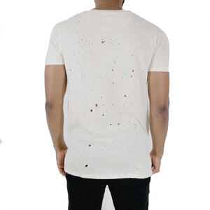 เสื้อยืดผู้ชายคุณภาพสูง 100% ผ้าฝ้าย ทรงดิสเทรส ปรับแต่งได้เต็มที่ แขนสั้น คอกลม เสื้อยืดผู้ชายแบบสั่งทำพิเศษ สำหรับขายออนไลน์ - Product Image 2