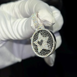 Luxury Star Pendant Necklace 925 Silver Micro Pave Crystal Rhinestone Round Brilliant Cut Unisex Everyday Wear - Product Image 4
