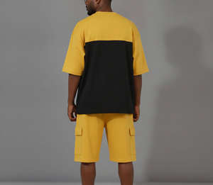 Conjunto de Camisa y Pantalones Cortos Casuales de Verano para Hombre, Tallas Grandes, Hechos a Medida, 100% Algodón Transpirable con Estampado de Letras - Product Image 4