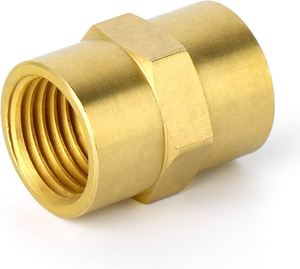 ข้อต่อทองเหลืองสำหรับท่อ ขนาด 1/2 x 1/2 นิ้ว แบบเกลียวใน (NPT) FNPT FPT สำหรับท่อน้ำ ท่อบนเรือ อุปกรณ์ประปาทองเหลือง - Product Image 4