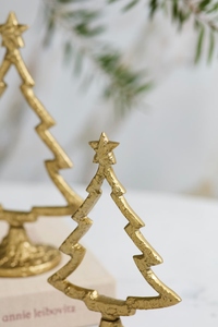 Gold Plated Christmas <b>Tree</b> Sculpture Handmade Tabletop Decor Traditional Style Living Room Decoration - Product Image 6