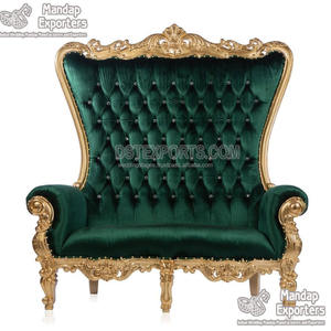 Style classique mariage indien mariée marié canapé causeuse en bois pour scène de mariage asiatique superbe canapé de mariage pour mariée et marié - Product Image 5