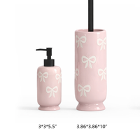 Accessoires de salle de bain en céramique, distributeur de lotion, porte-brosse de toilette, ensemble de 2 pièces, design pour comptoir, cuisine, hôtel