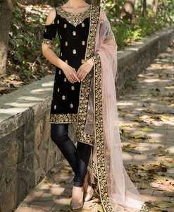 Traje de Fiesta Tradicional Pakistaní de Terciopelo de Alta Calidad para Mujer, Shalwar Kameez de 3 Piezas, MOQ Bajo 2026 - Product Image 4