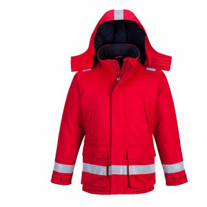 Veste de sécurité réfléchissante rouge avec capuche, coupe classique, pour la protection au travail et la sécurité - Product Image 1