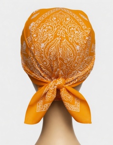 Premium Turquoise <b>Bandana</b> Cap with White Paisley Print and Black Brim - Product Image 3