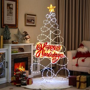 Albero di Natale Colorato da Esterno di 1,7 Metri con 216 Luci LED e 6 Modalità di Illuminazione - Product Image 1