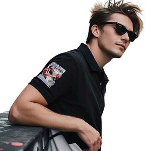 Polos de golf para hombre con logotipo personalizado, 300 gramos de algodón en blanco liso, manga corta, informal, estampado, de talla grande, polos para hombre - Product Image 1