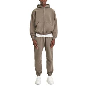 Customized Men's Top Quality Men's Zipper <b>Hoodie</b> Tracksuits <b>Oversized</b> Streetwear Loose Shoulder Cotton <b>Fleece</b> Custom Logo Design - Product Image 1