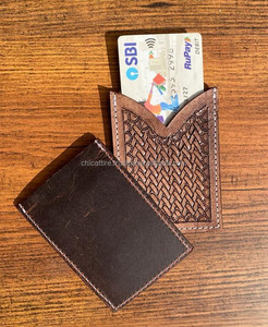 Estuche para tarjetas de cajero automático de cuero tallado a mano Real, estuche rectangular para tarjetas de crédito, estuche para tarjetas pequeño y bonito, estuche para tarjetas de moda occidental - Product Image 6