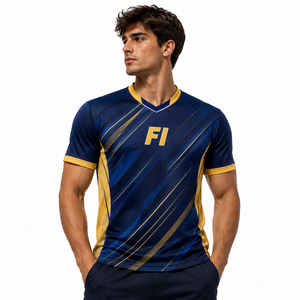 Camiseta Deportiva para Hombre, Cuello en V, Manga Corta, Absorbe la Humedad, Ajuste Atlético, Estampado Sublimado, Ropa Deportiva para Adultos, Camiseta de Fútbol Americano - Product Image 2