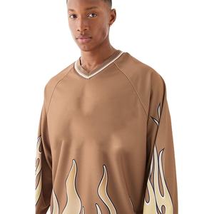 Camisetas de Manga Larga para Hombre, Diseño Lava, Sublimación, Cuello en V, Corte Regular, Estilo Urbano, Moda 2026, 100% Algodón, de la Mejor Calidad - Product Image 6