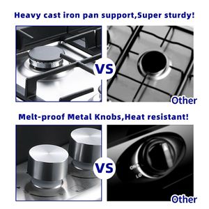 Piano Cottura a Gas Incasso in Acciaio Inox da 30 Pollici, 5 Bruciatori ad Alta Efficienza, Convertibile NG/GPL, Fornello da Cucina ad Alte Prestazioni - Product Image 5