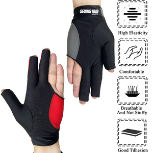 Guantes de Snooker 100% Poliéster de la Mejor Calidad, Guantes Profesionales de Billar Transpirables de Tres Dedos, Guantes de Snooker al por Mayor - Product Image 3