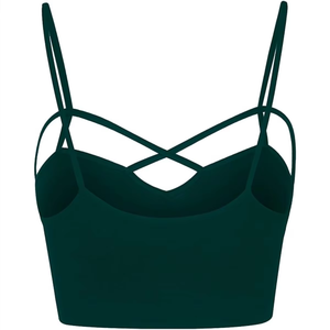 Women Seamless <b>Strappy</b> Cross Back Sports Bra Yoga Gym Fitness Workout Activewear <b>Top</b> Wholesale Padded Athletic Training Bra Bra - Product Image 3