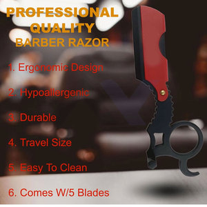 Rasoir de barbier de haute qualité pour hommes, pour un rasage précis et une coupe de barbe soignée, rasoir à doigt de qualité salon pour l'entretien de la barbe. - Product Image 5