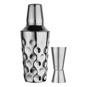 Apex World Exports Premium Modern Hammered Stainless Steel Set Cocktail Shaker Set with Strainer & Jigger for Bar Uses 500ml - Product Image 1