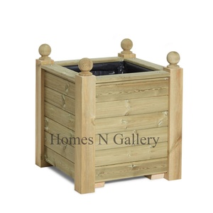 Best Selling Outdoor <b>Wooden</b> <b>Planters</b> Pots Handmade with Attractive Minimalist Design Natural Finishing Low Price - Product Image 1