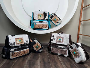 Bolsa de pañales de viaje multifuncional de piel de vaca mecanizada a mano al por mayor superventas, mochila y neceser de lujo para mujer - Product Image 4