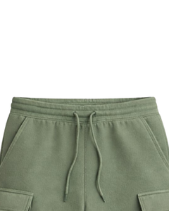 Shorts cargo vert olive pour homme, taille élastique avec cordon de serrage, style streetwear décontracté, multi-poches, shorts d'été, logo personnalisé, fabricant OEM - Product Image 4