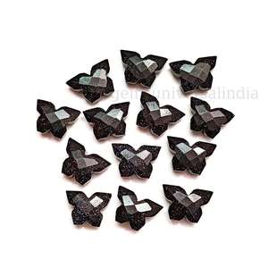 Pendentifs en pierre de soleil noire naturelle sculptés à la main en forme de papillon, figurines en pierre de soleil pour la fabrication de bijoux, vente en gros - Product Image 5