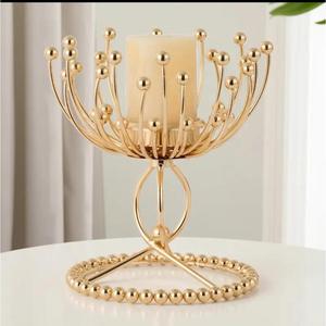 Table Decoration Gold Finish Gift Knot Pillar Candle <b>Holder</b> Sets For Birthday Parties Tabletop Items Home Decor - Product Image 6