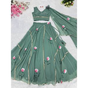 Lehenga Choli pour femme avec imprimé fantaisie pour la fête - Product Image 1