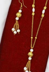 Ecklace-Conjunto de joyería de Latón chapado en oro puro, collar de alta calidad con diseño de los UAE Dubai - Product Image 2