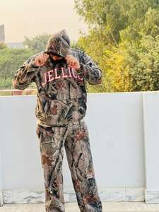 Ensemble survêtement homme en molleton technique, personnalisé, 500 g/m², pantalon de survêtement et sweat à capuche, broderie camouflage, haute qualité - Product Image 3